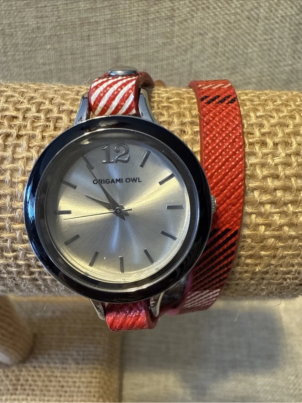 Origami Owl Holiday Red Plaid Double Wrap Band
